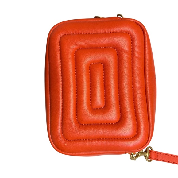 Clare V. Lucy quilted crossbody bag orange leather - Picture 2 of 10